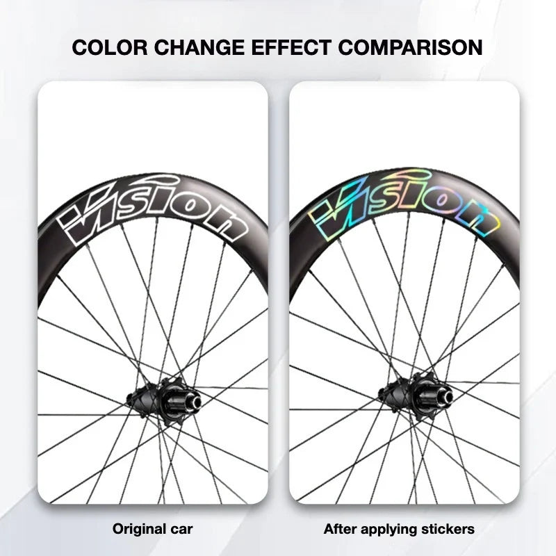VISION METRON SL60 Wheel Decal Kit — Carbon Rim Wrap Stickers — Complete Wheelset + Spare Set - Detail 4