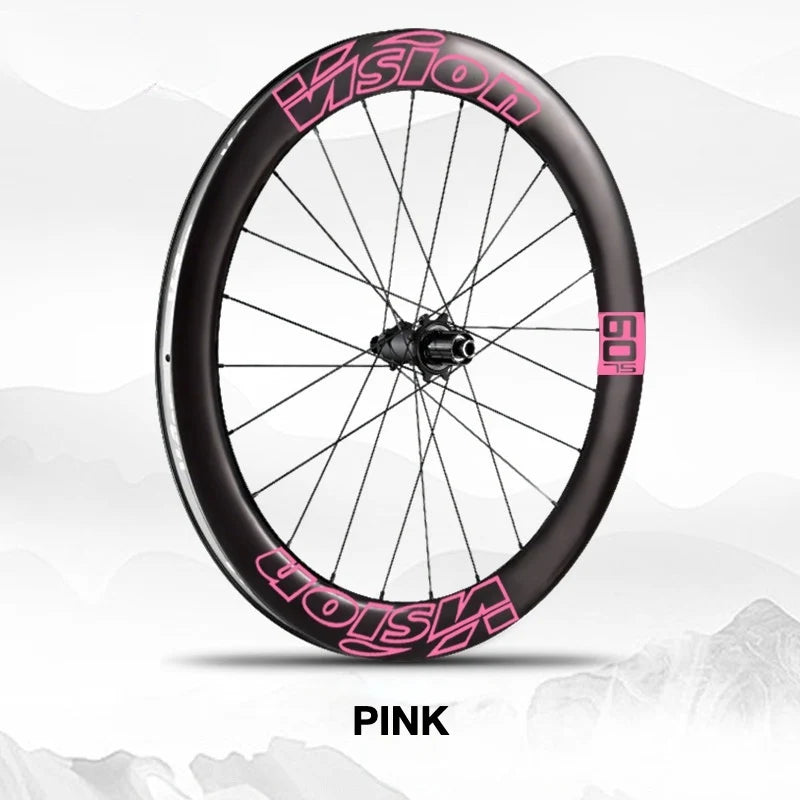 VISION METRON SL60 Wheel Decal Kit — Carbon Rim Wrap Stickers — Complete Wheelset + Spare Set - Detail 13