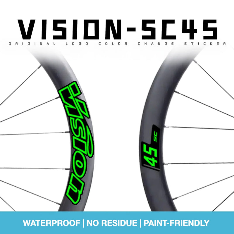 VISION SC45 Wheel Decal Kit — Carbon Rim Wrap Stickers — Complete Wheelset + Spare Decals