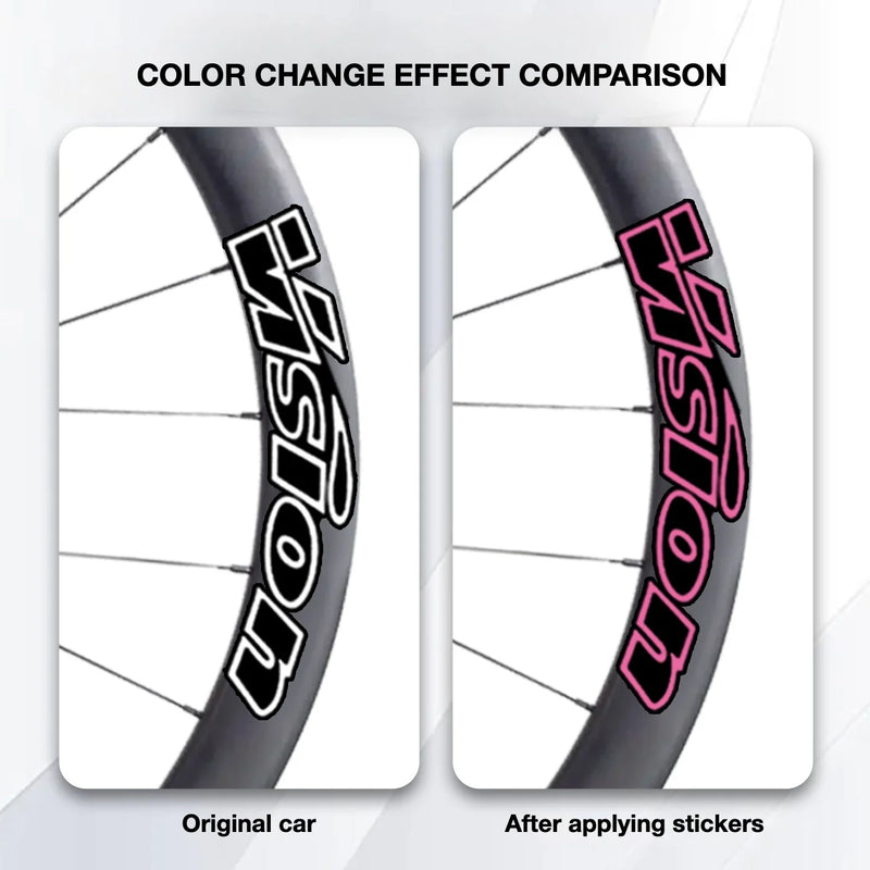 VISION SC45 Wheel Decal Kit — Carbon Rim Wrap Stickers — Complete Wheelset + Spare Decals - Detail 2