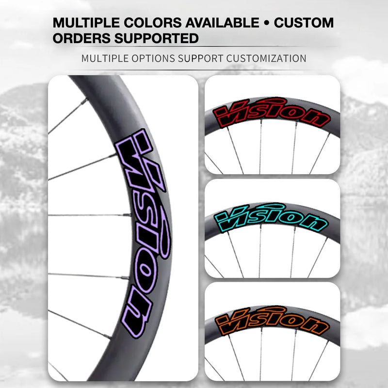 VISION SC45 Wheel Decal Kit — Carbon Rim Wrap Stickers — Complete Wheelset + Spare Decals - Detail 3