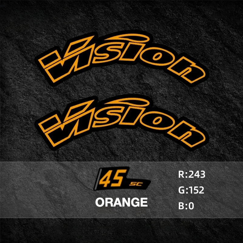 VISION SC45 Wheel Decal Kit — Carbon Rim Wrap Stickers — Complete Wheelset + Spare Decals - Detail 4