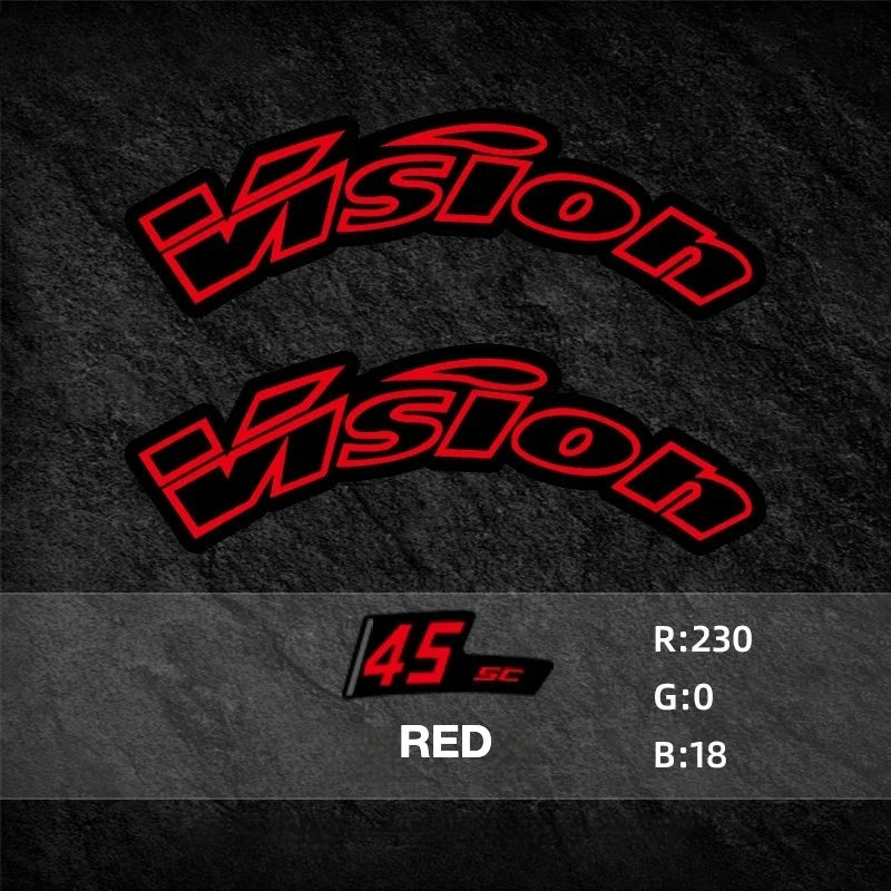 VISION SC45 Wheel Decal Kit — Carbon Rim Wrap Stickers — Complete Wheelset + Spare Decals - Detail 6