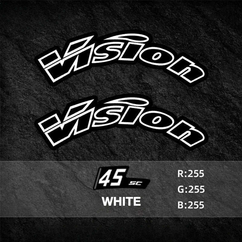 VISION SC45 Wheel Decal Kit — Carbon Rim Wrap Stickers — Complete Wheelset + Spare Decals - Detail 7
