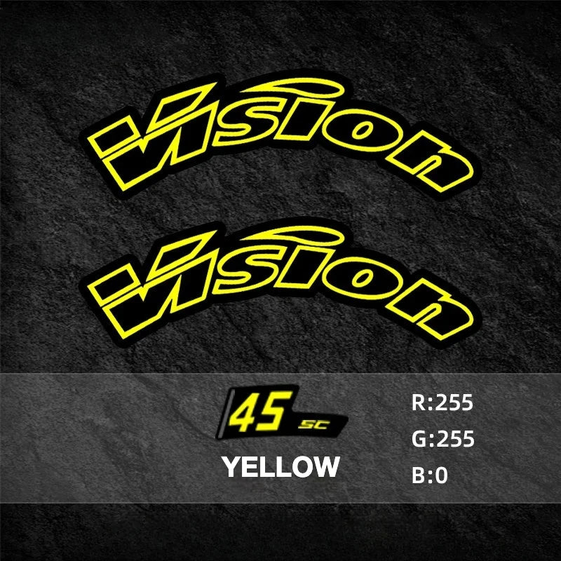 VISION SC45 Wheel Decal Kit — Carbon Rim Wrap Stickers — Complete Wheelset + Spare Decals - Detail 8