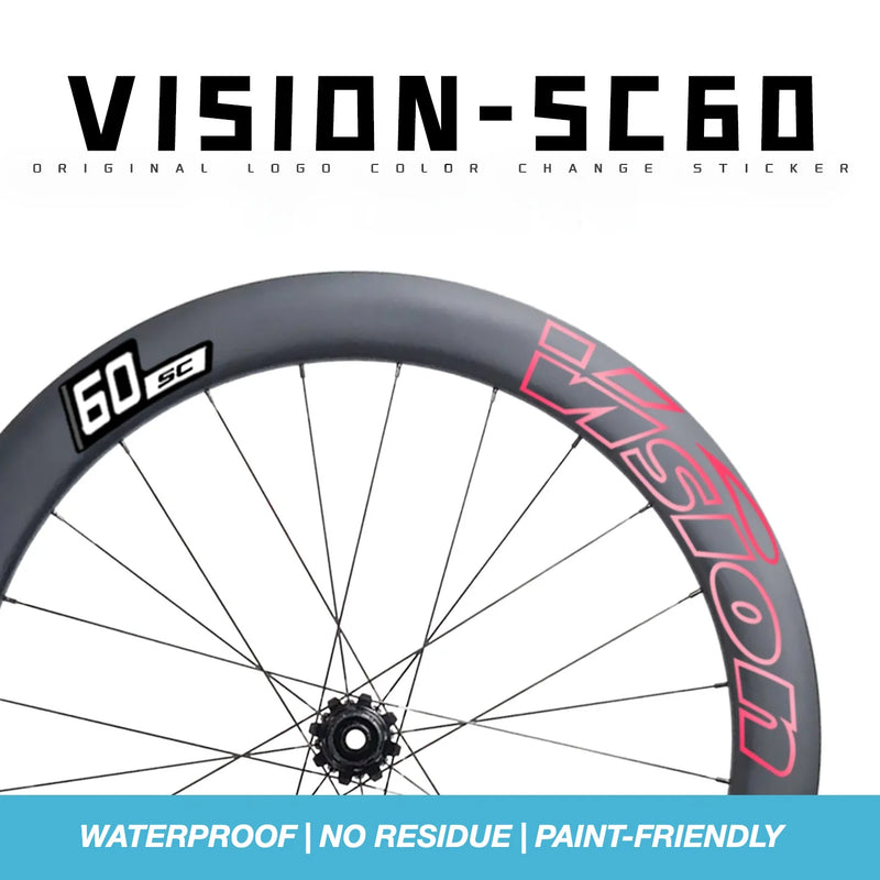 VISION SC60 Wheel Decal Kit — Carbon Rim Wrap Stickers — Complete Wheelset + Spare Set