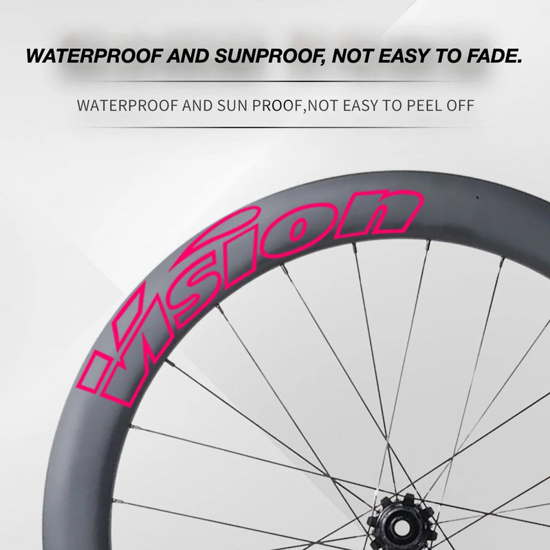 VISION SC60 Wheel Decal Kit — Carbon Rim Wrap Stickers — Complete Wheelset + Spare Set - Detail 3