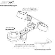 VISION TFE TT Aero Bar Computer Mount with GoPro Adapter | Garmin, Wahoo, Giant, Bryton & iGPS - Detail 4
