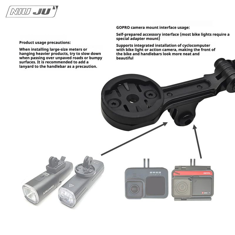 VISION TFE TT Aero Bar Computer Mount with GoPro Adapter | Garmin, Wahoo, Giant, Bryton & iGPS - Detail 8