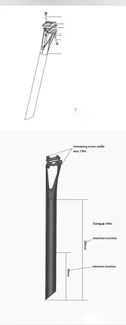 VOICE VFV DEEP-V Carbon Shock-Absorbing Seatpost — 27.2 / 30.9 × 400mm